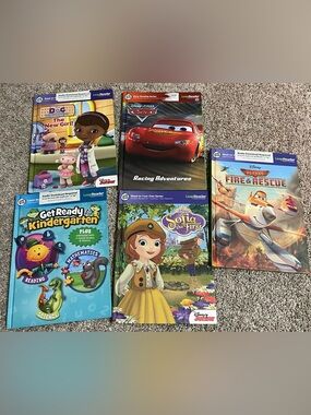 Leapfrog LeapReader book lot of 5 Disney Cars Kindergarten